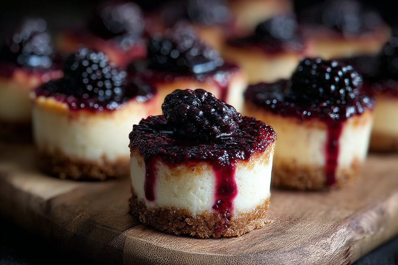 Blackberry Mini Cheesecakes