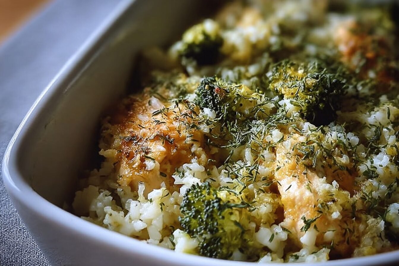 Broccoli Cauliflower Rice Chicken Casserole