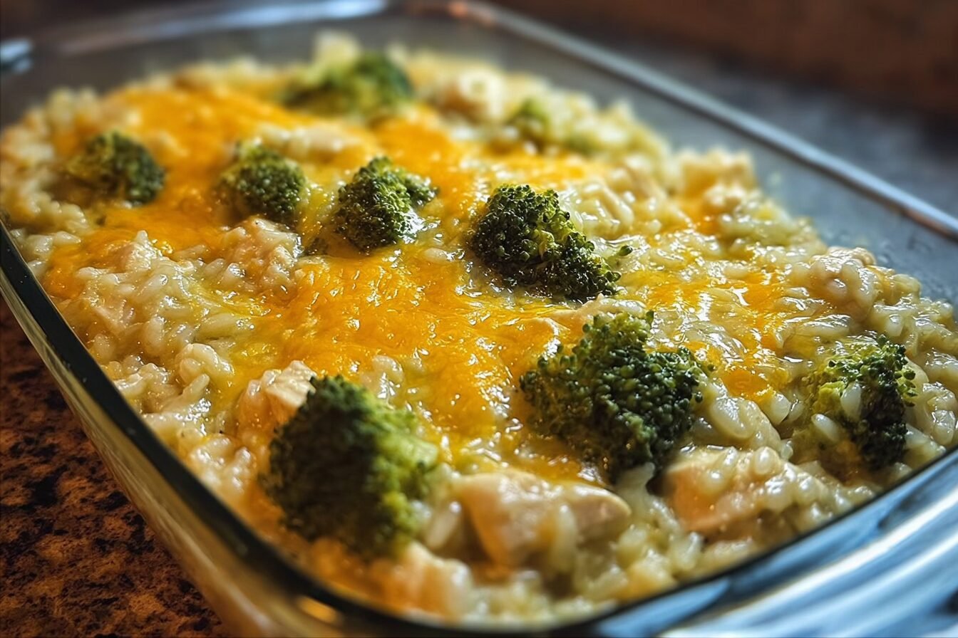Broccoli Rice Cheese Chicken Casserole
