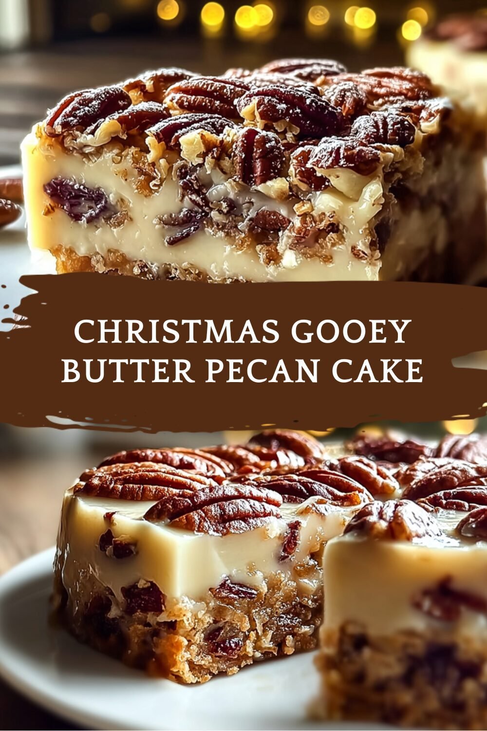 Christmas Gooey Butter Pecan Cake
