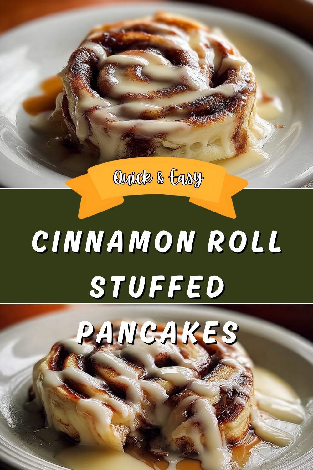 Cinnamon Roll Stuffed Pancakes