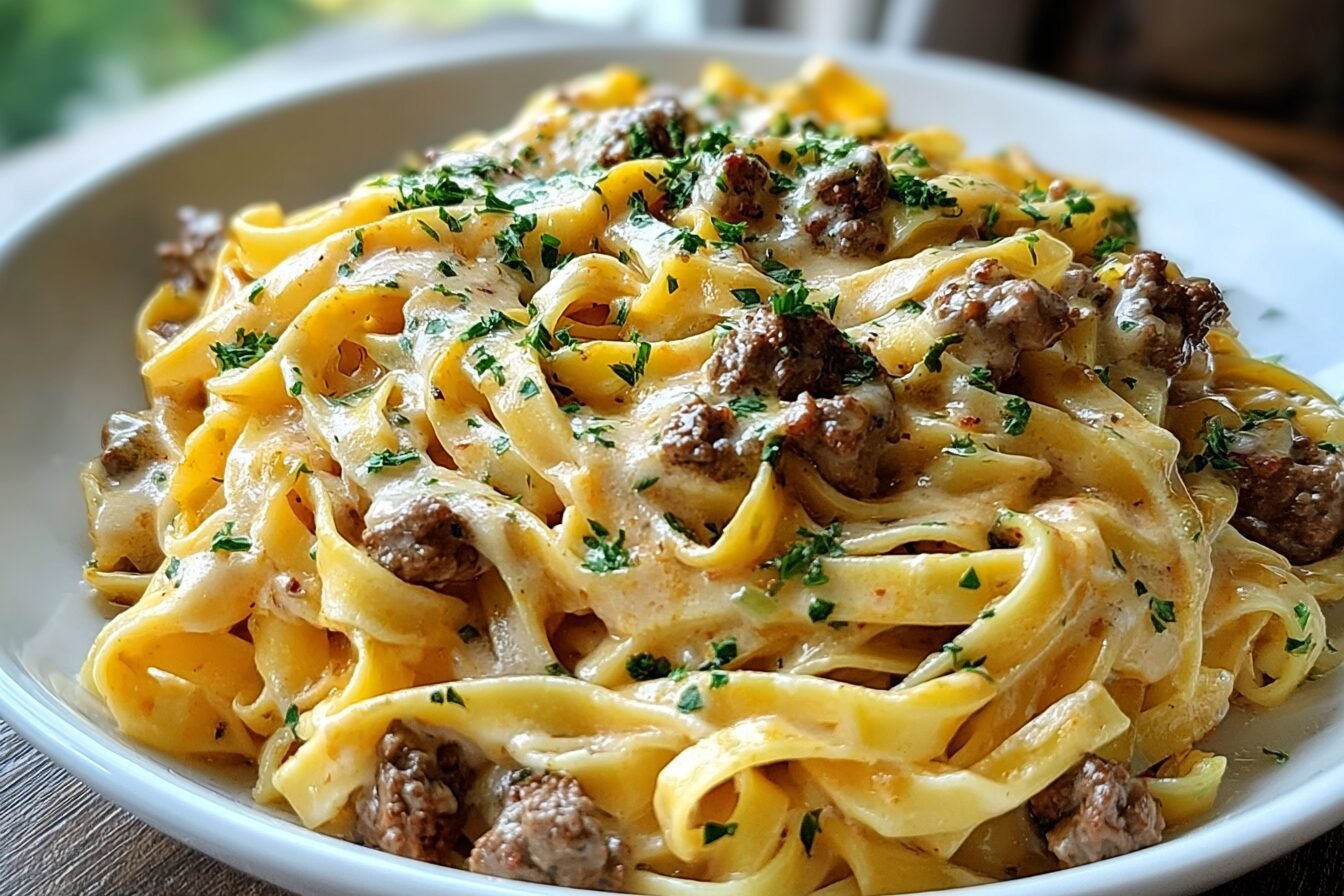 Creamy Cajun Beef Fettuccine