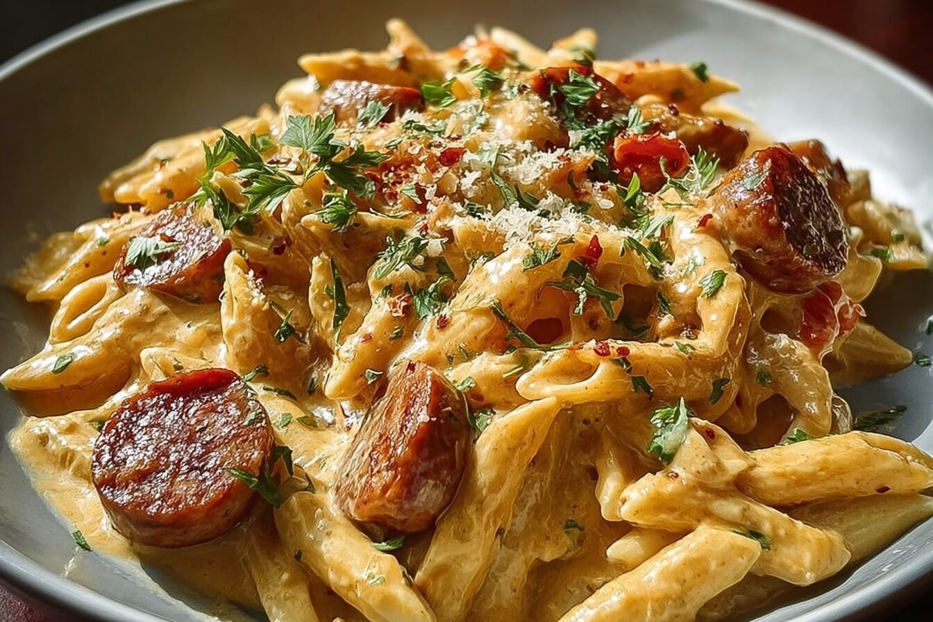 Creamy Cajun Sausage Pasta