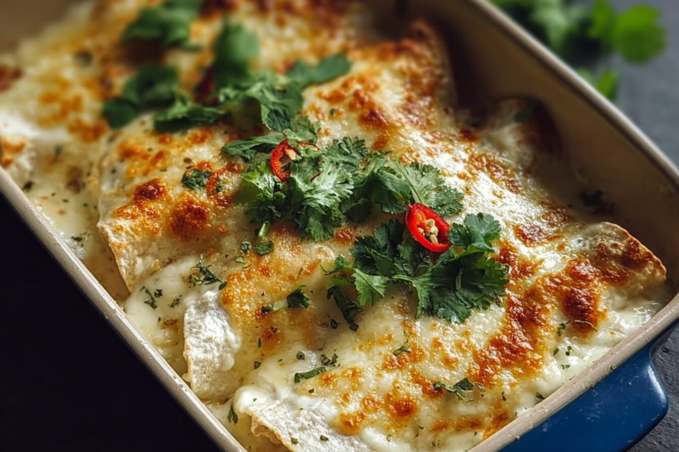 Creamy White Chicken Enchiladas