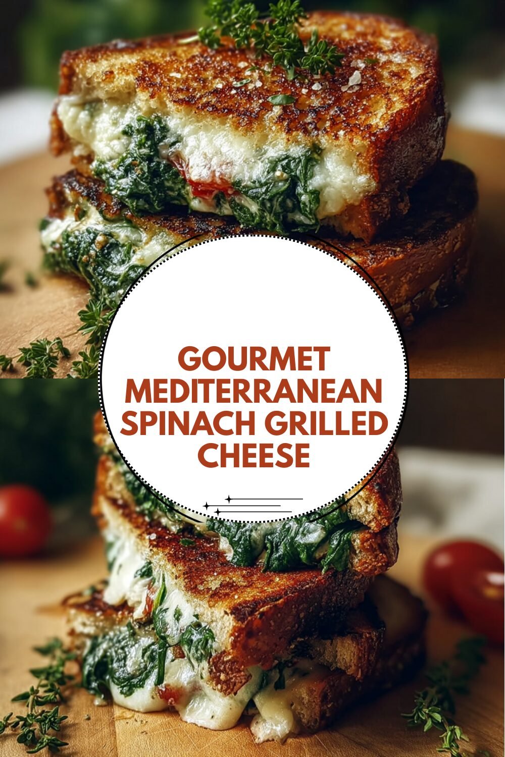 Gourmet Mediterranean Spinach Grilled Cheese