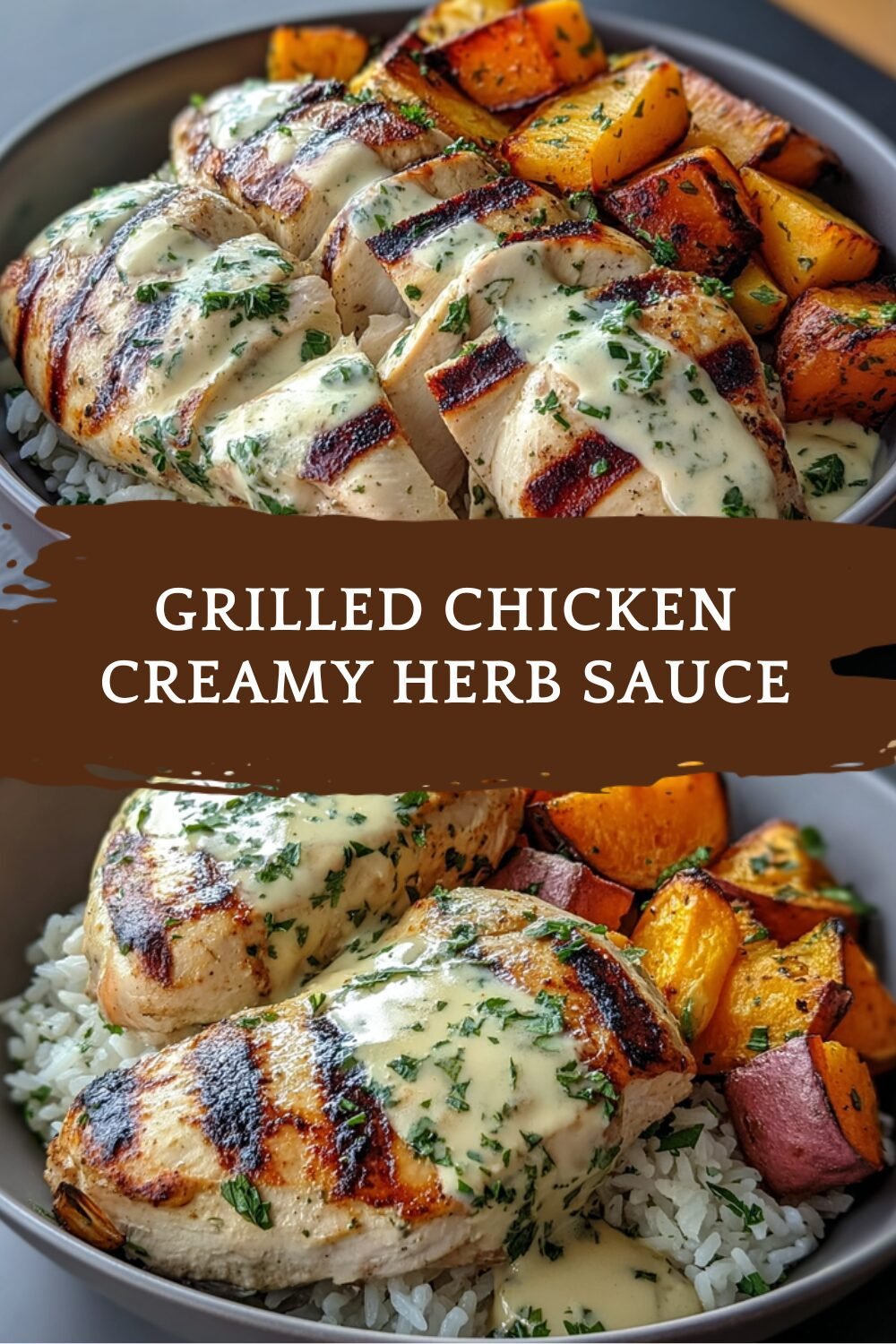 Grilled Chicken Creamy Herb Sauce