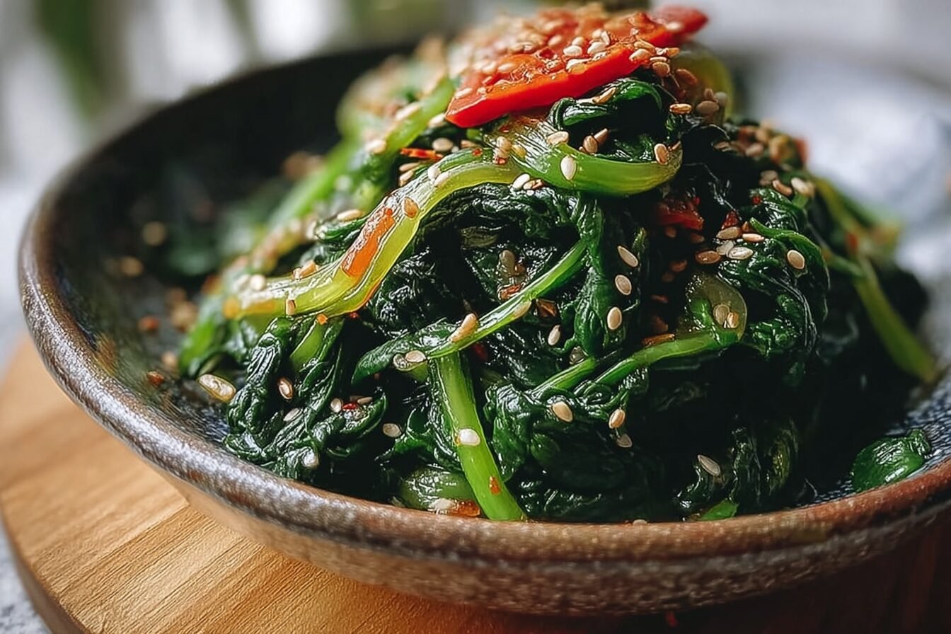 Korean Spinach Salad Recipe With Simple Seasoning For Fresh Flavor 6 Korean Spinach Salad