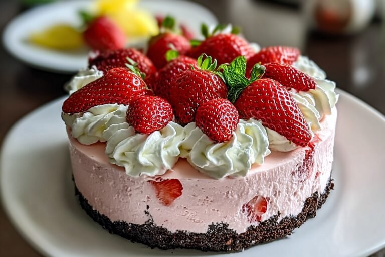 No Bake Strawberry Cream Cheesecake 23.Png