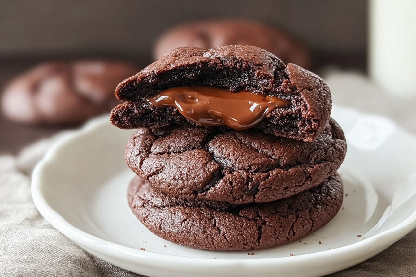 Nutella Stuffed Chocolate Cookies