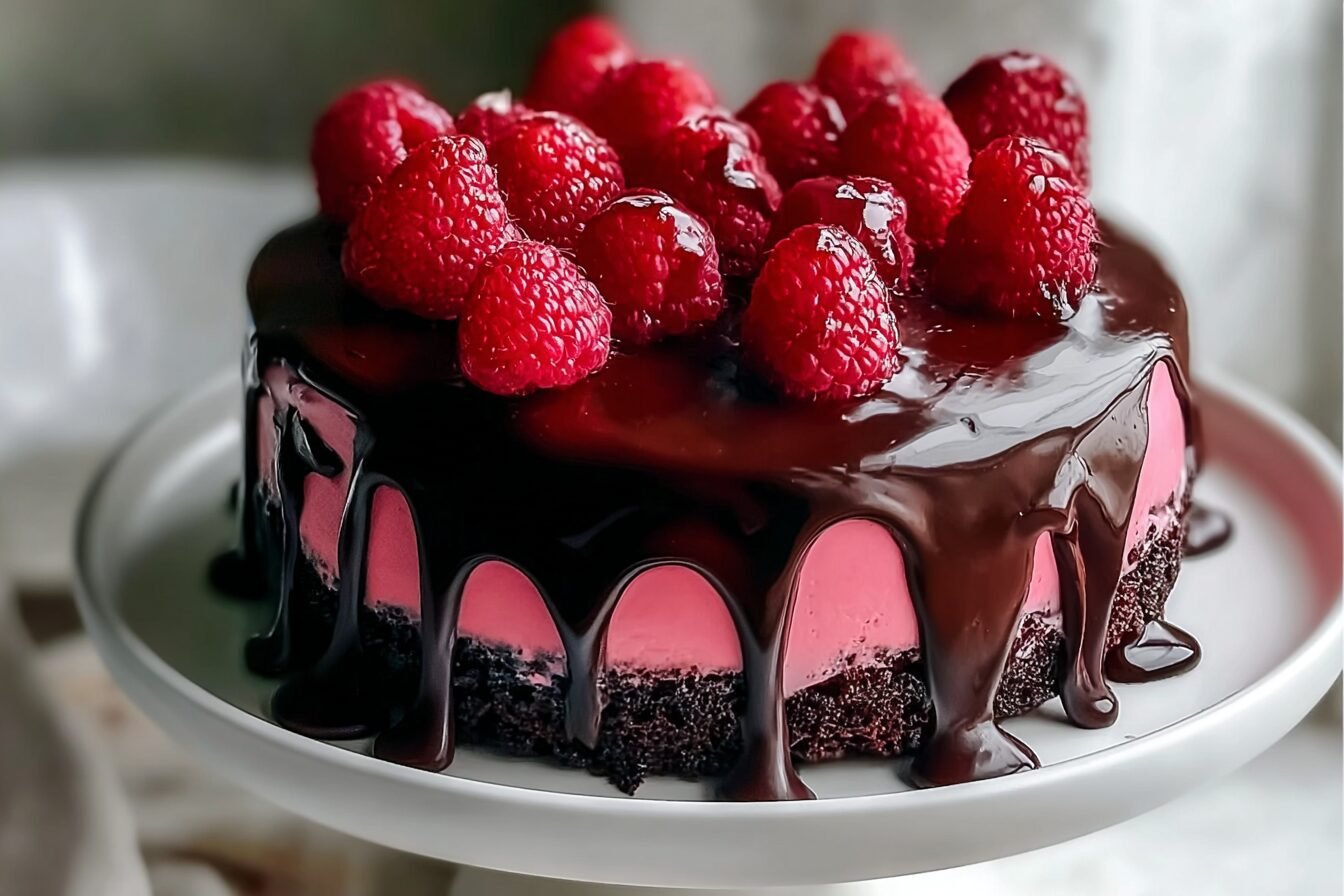 Raspberry Chocolate Ganache Cake