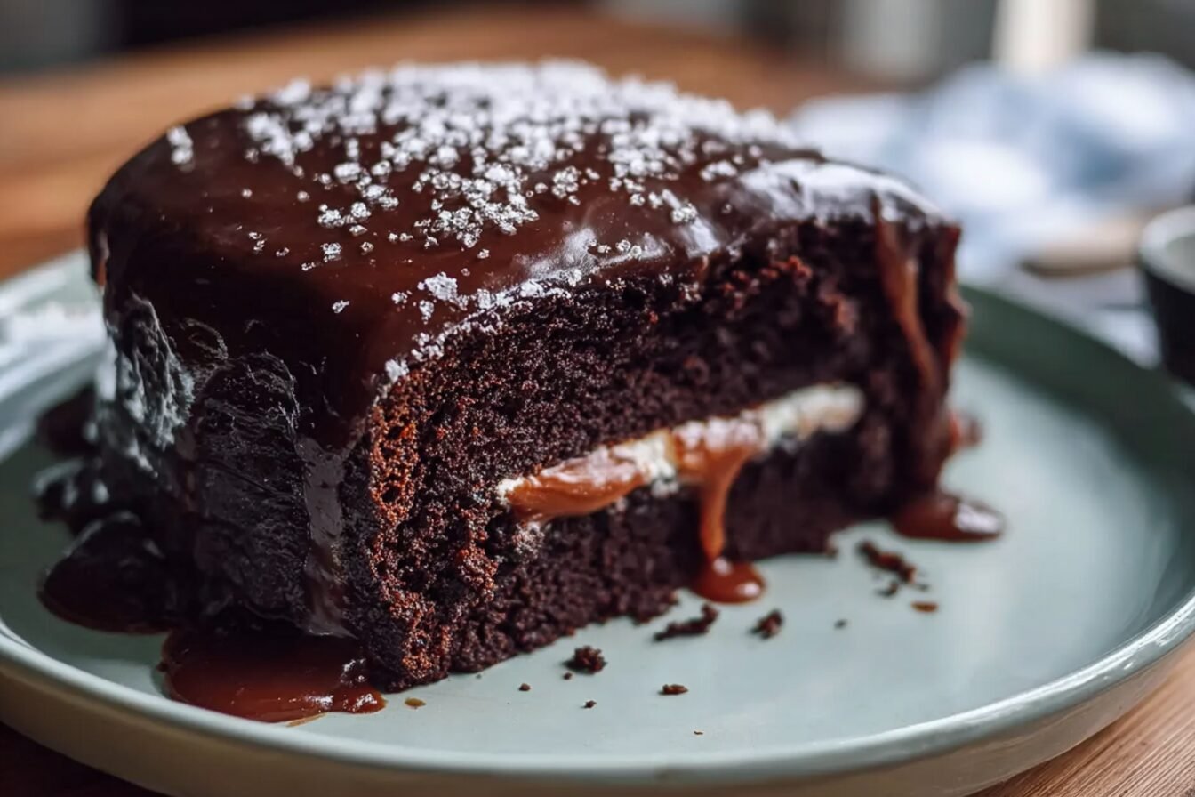 Salted Caramel Ding Dong Chocolate Cake