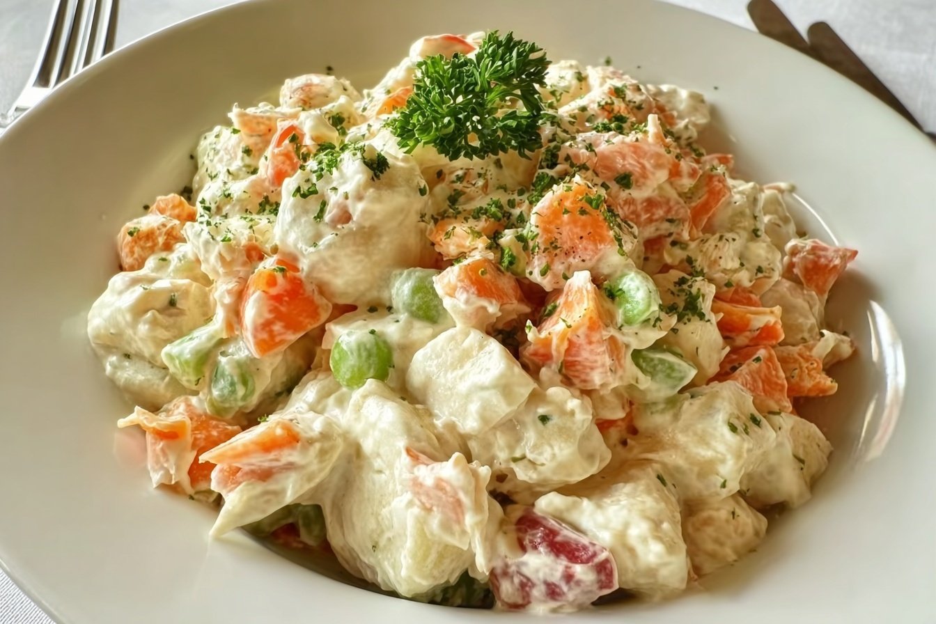 Creamy Seafood Salad With Imitation Crab