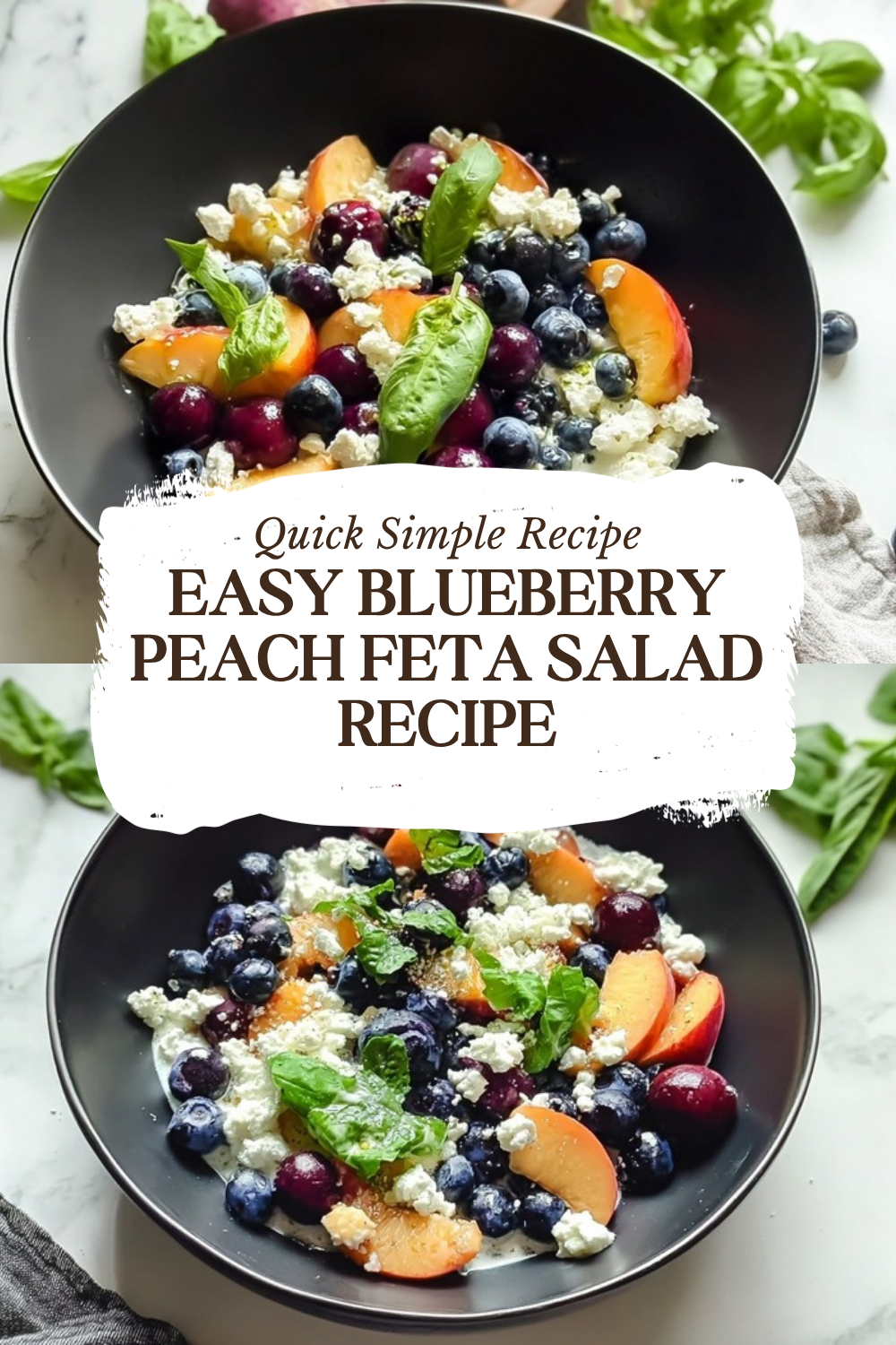 Easy Blueberry Peach Feta Salad Recipe