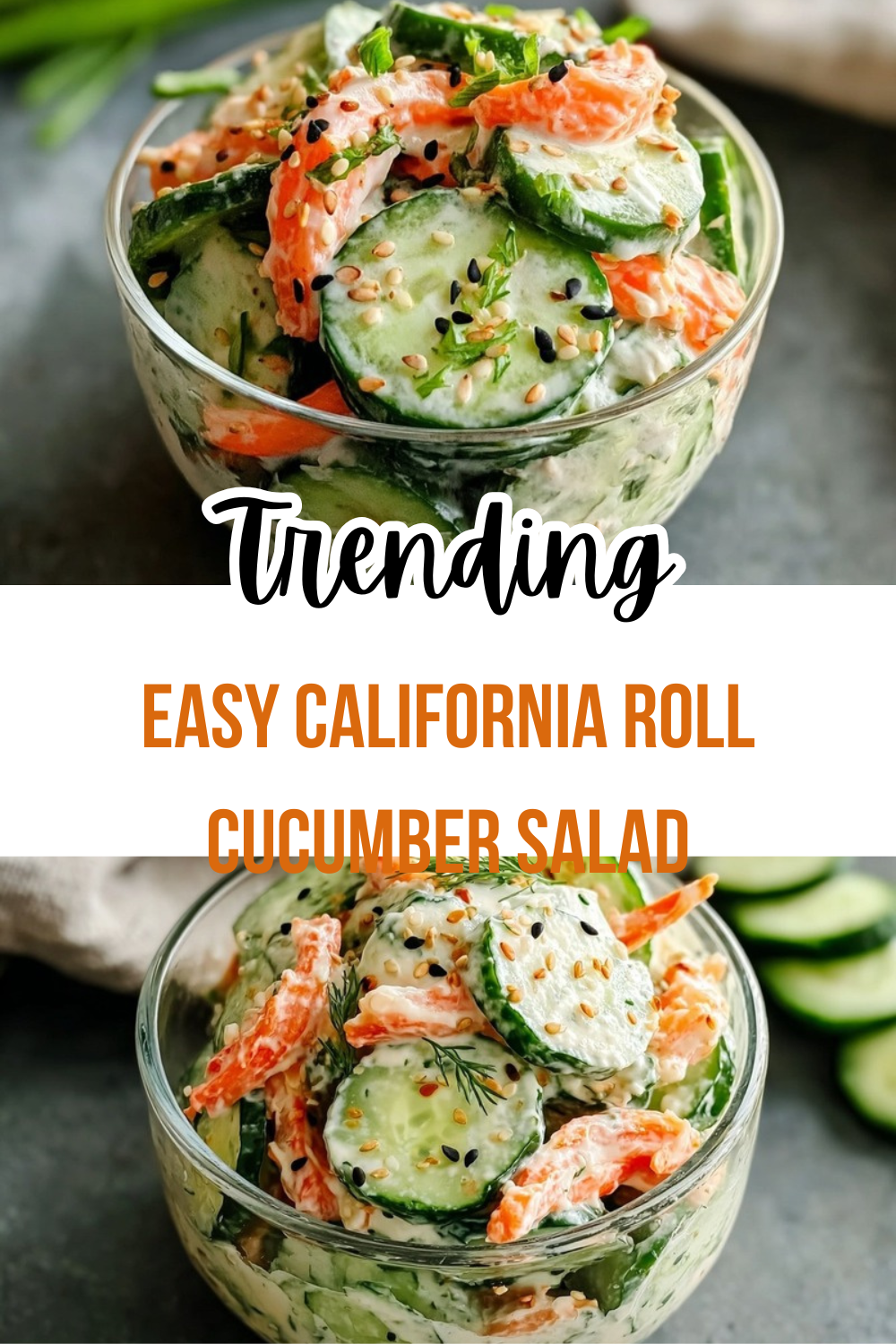 Easy California Roll Cucumber Salad