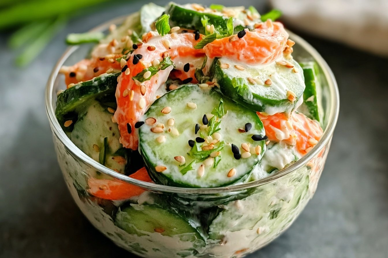 Easy California Roll Cucumber Salad