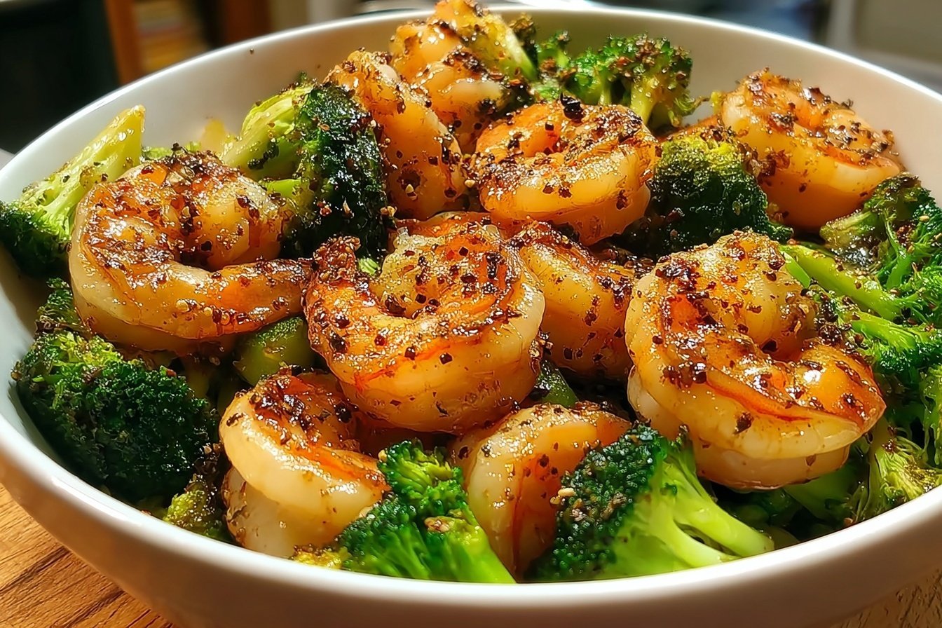 Garlic Butter Shrimp And Broccoli Skillet