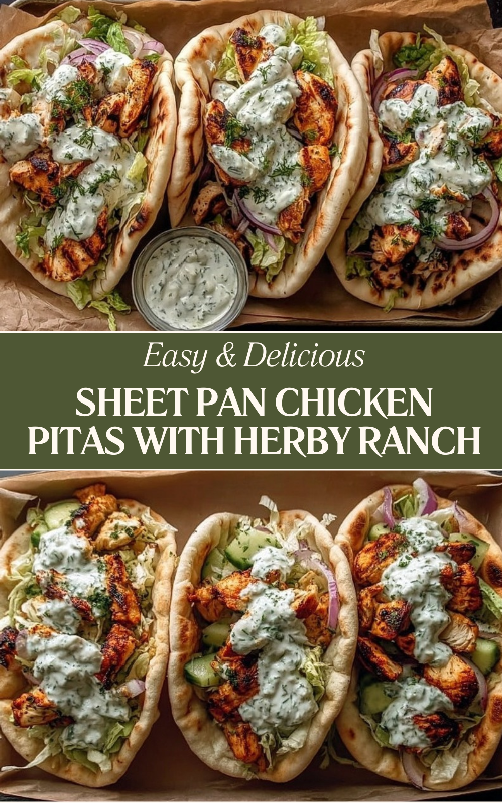 Sheet Pan Chicken Pitas With Herby Ranch