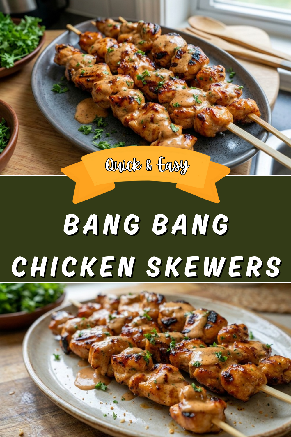 Bang Bang Chicken Skewers