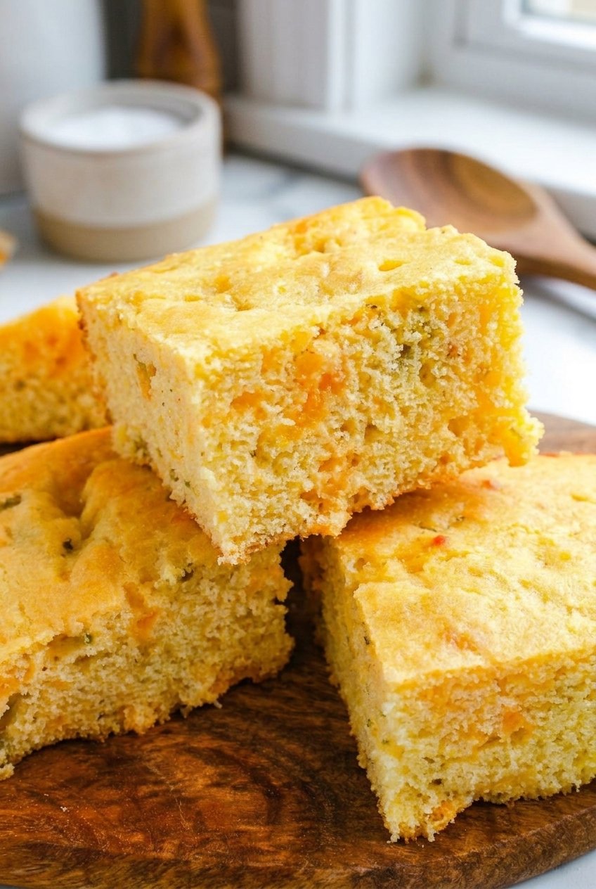 Cheesy Green Chile Cornbread