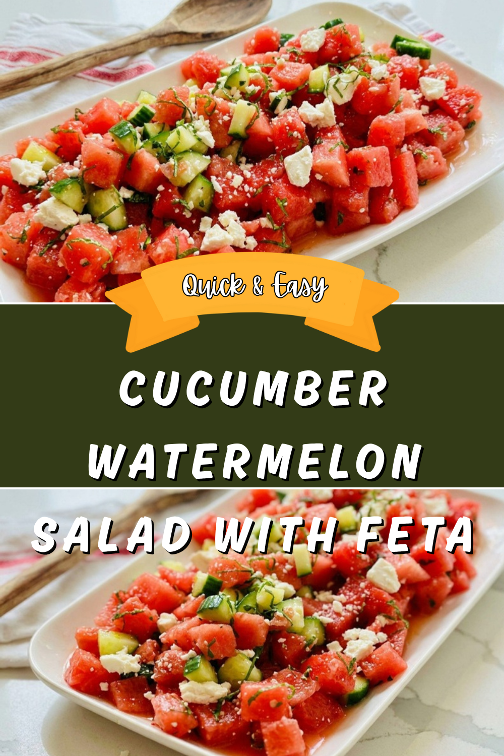 Cucumber Watermelon Salad With Feta