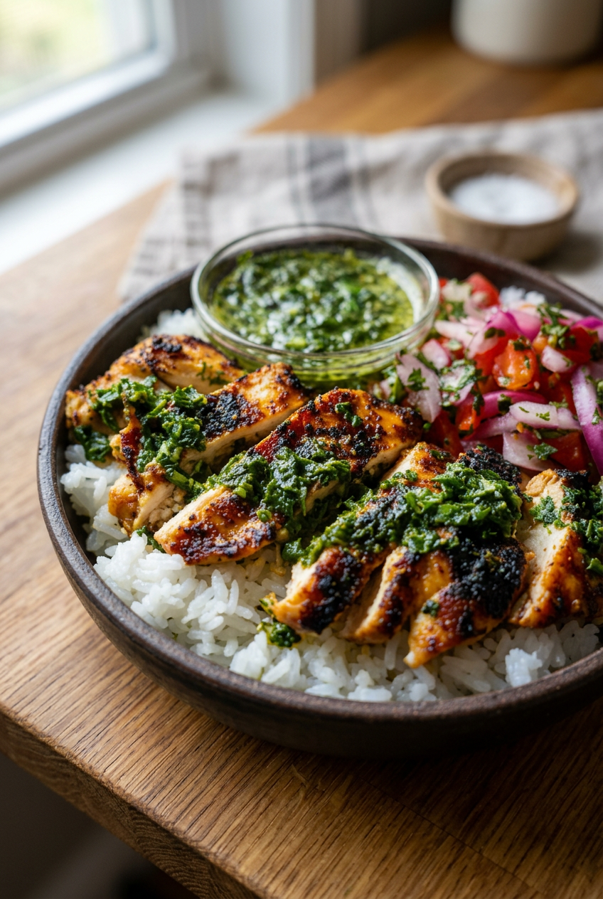 Easy Chimichurri Grilled Chicken Bowl