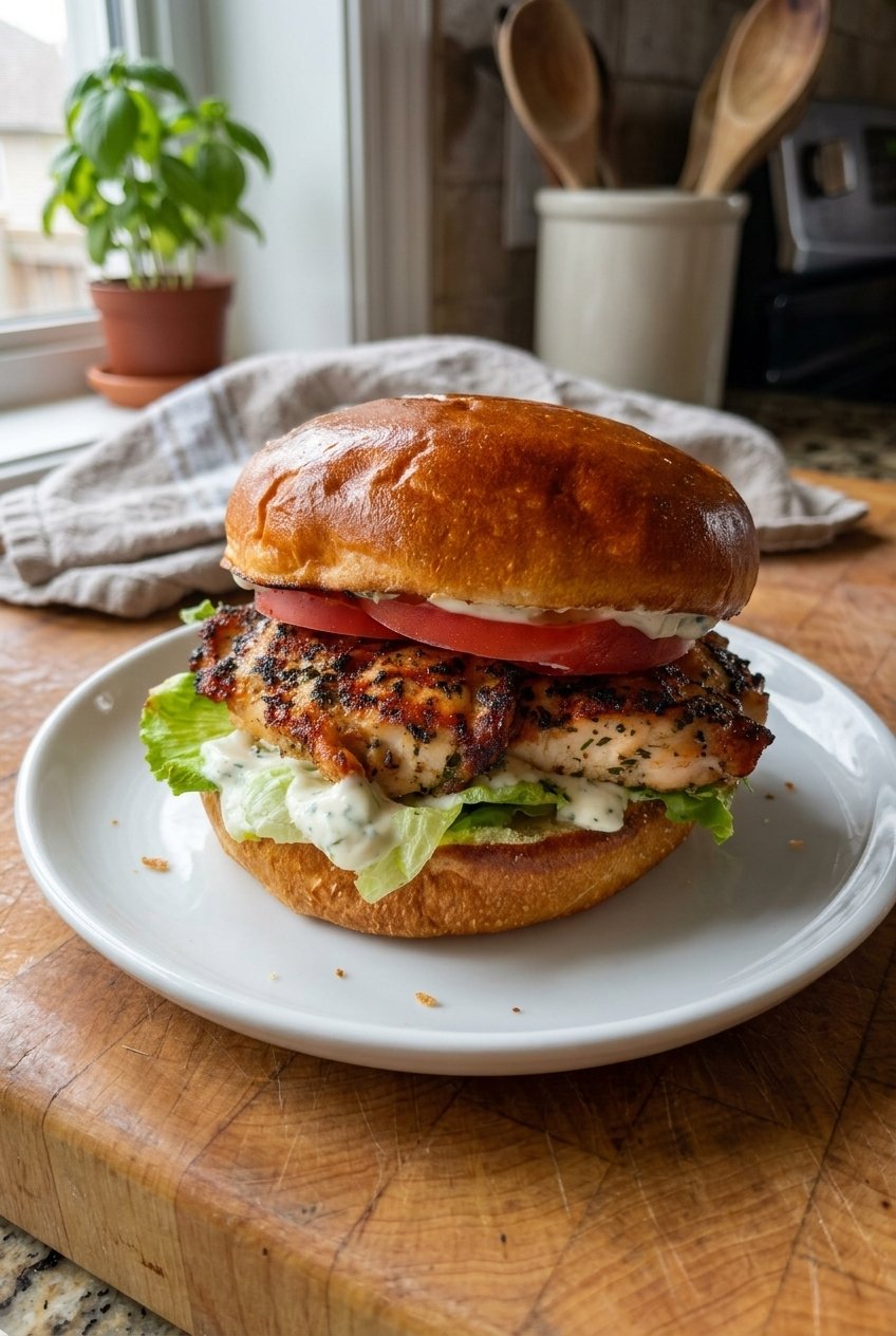 Garlic Herb Grilled Chicken Sandwich