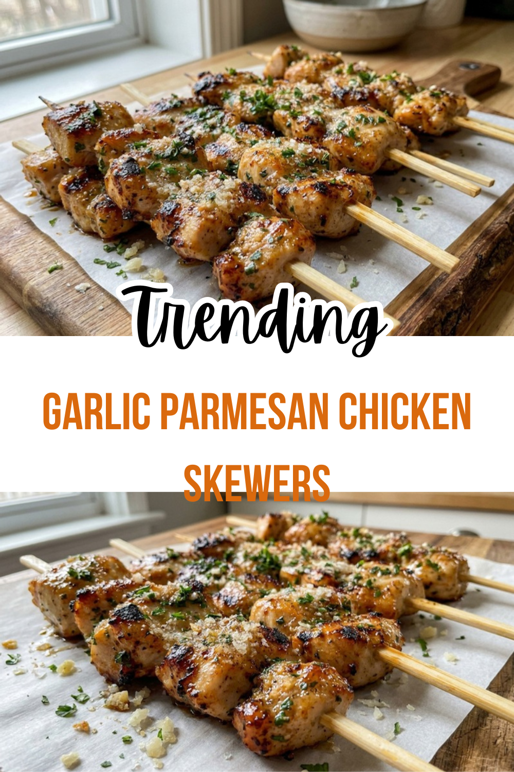 Garlic Parmesan Chicken Skewers