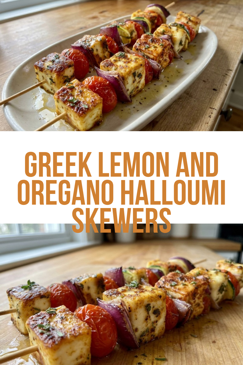 Greek Lemon And Oregano Halloumi Skewers