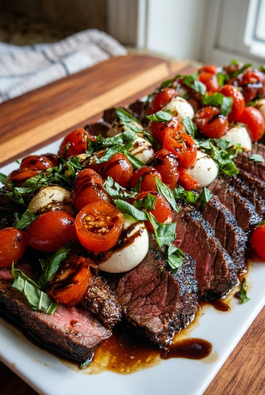 Grilled Caprese Flank Steak Recipe 6 Grilled Balsamic Steak Caprese