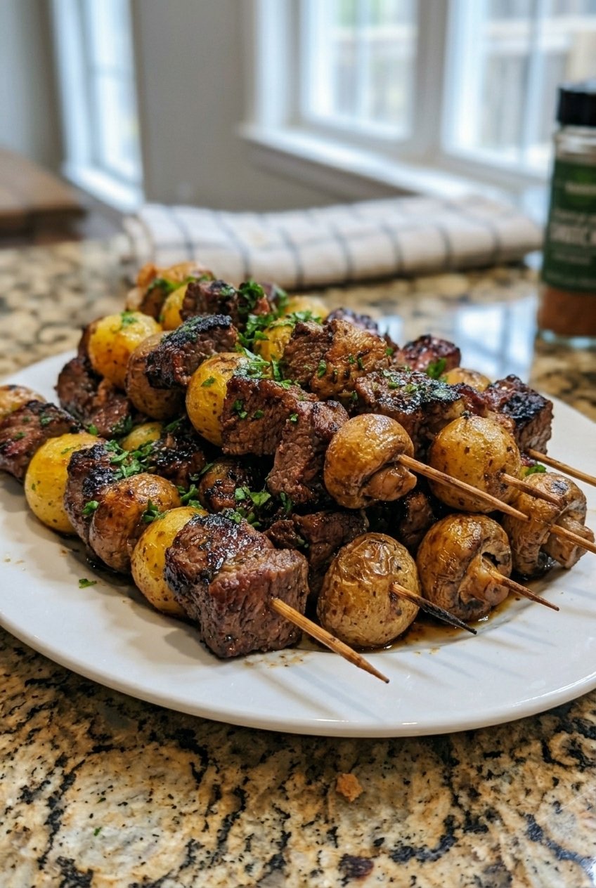 Grilled Steak And Potato Kabobs