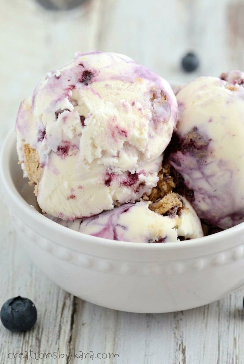 Lemon Blueberry Cheesecake Ice Cream